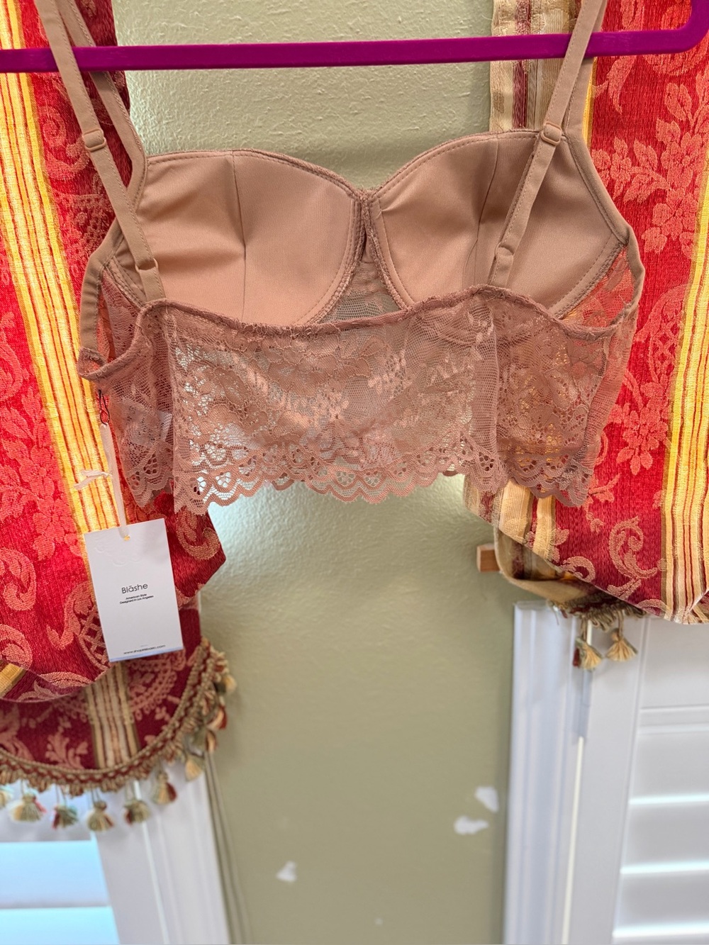 Blush Lace Longline Bralette - Blush - Picture 2 of 6